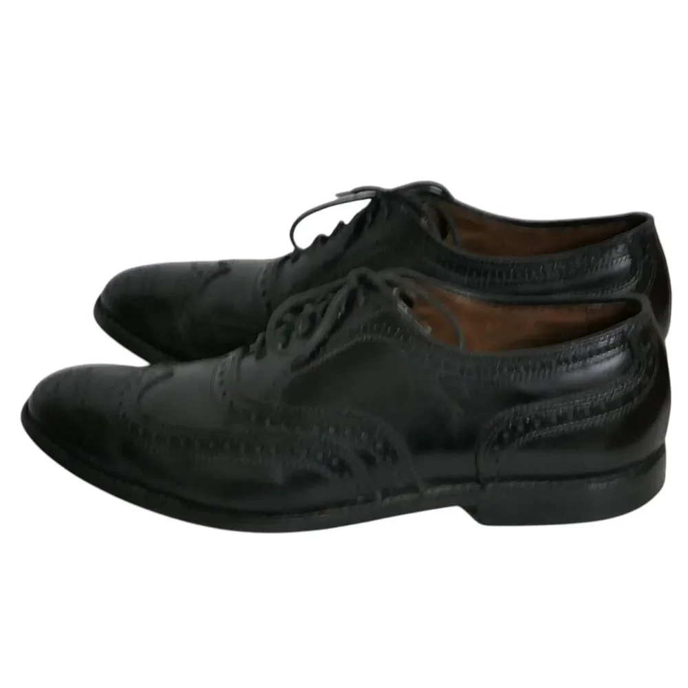 Allen Edmonds MCALLISTER Men's Leather Wingtip Oxford Brogue Shoes 9.5 D Black